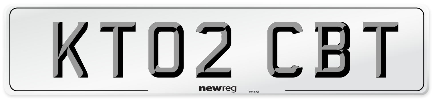 KT02 CBT Number Plate from New Reg